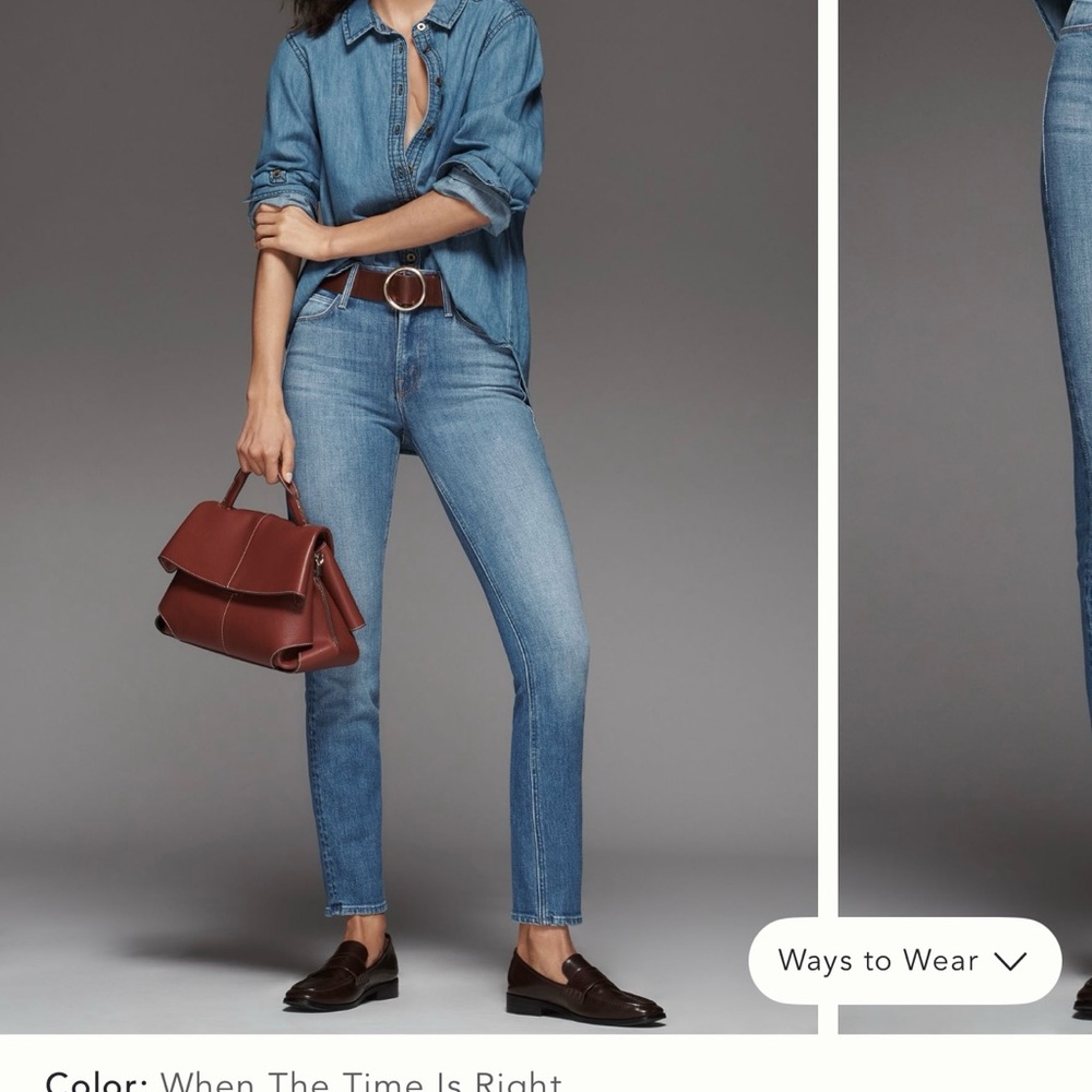 MOTHER jeans in mid rise dazzler ankle